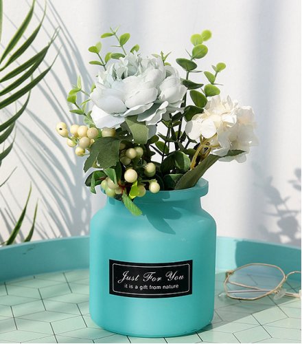 FW002 - European glass vase dried flower arrangement home decoration